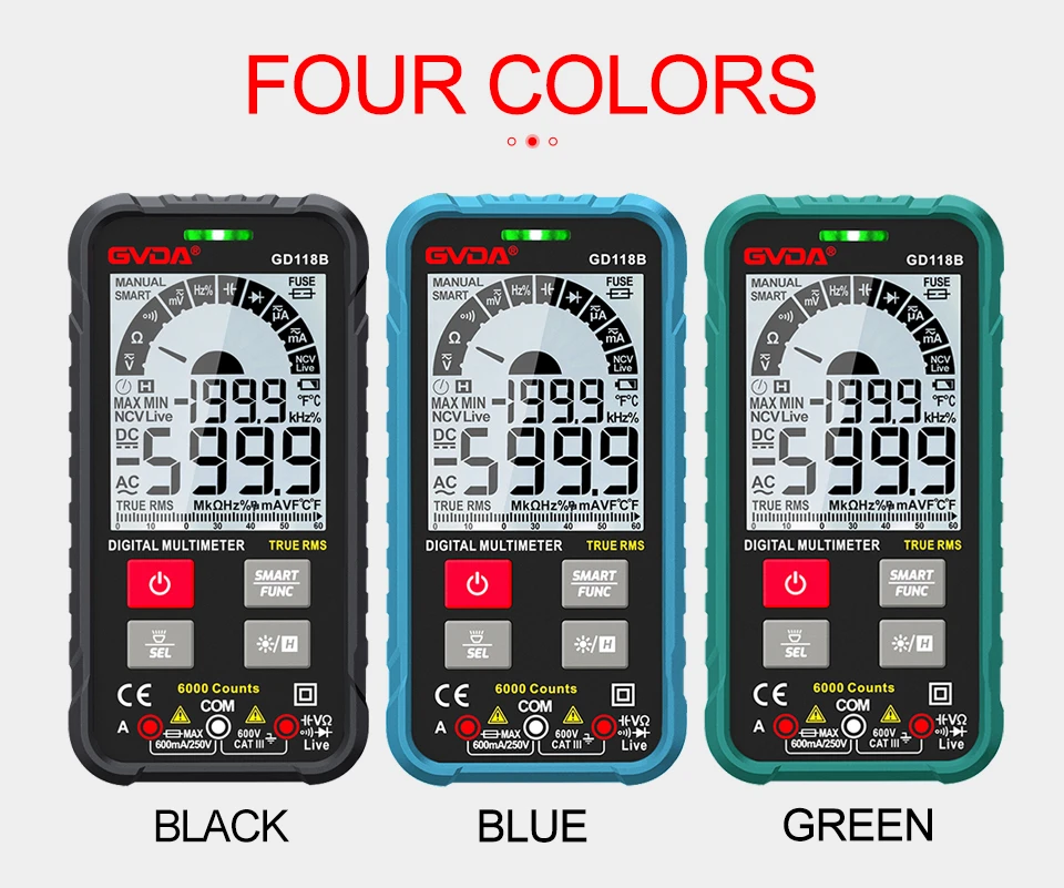 2. Multimter Black green blue color