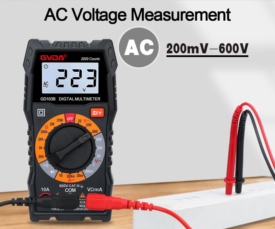 Измерение постоянного/переменного напряжения китайского мини-цифрового мульти...