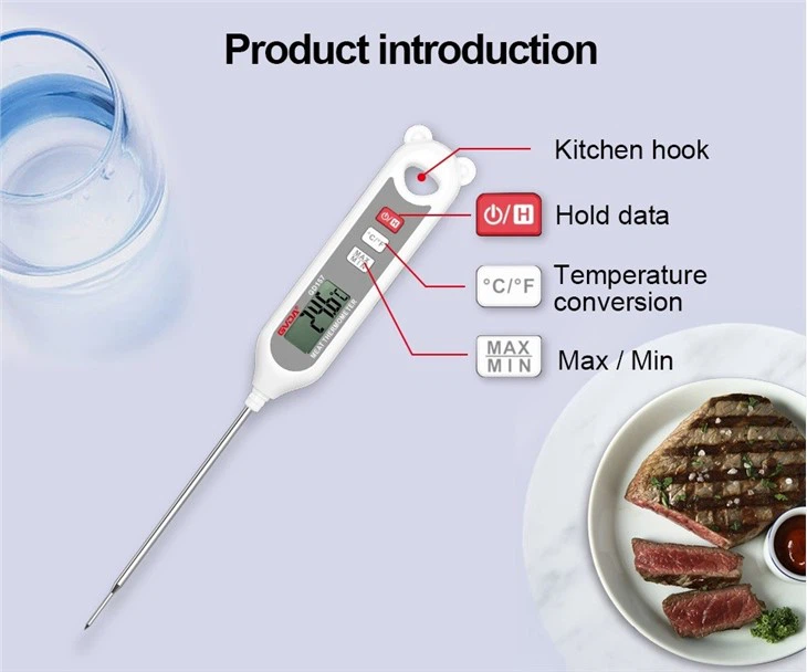 Waterproof Digital Kitchen Thermometer For Meat Water Milk Cooking Food